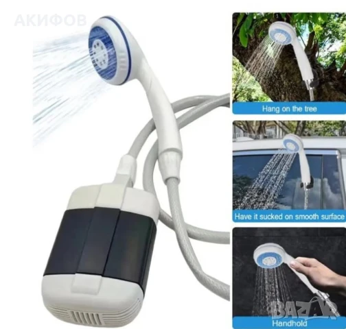 Преносим душ за къмпинг, компактен, USB зареждане, батерия 2200 mAh, снимка 6 - Къмпинг мебели - 51294295
