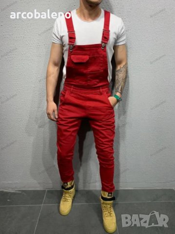 Мъжки дънки с тиранти в нов стил, 5цвята, снимка 10 - Дънки - 39815926