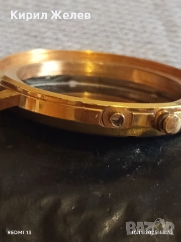 Позлатена мъжка рамка от стар механичен часовник 51517, снимка 7 - Антикварни и старинни предмети - 52362187