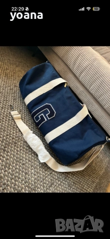 Сак/ Спортна чанта – нова, тъмносиня с бяло