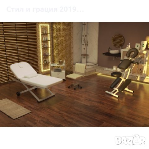 Електрическа кушетка Wenga (1мотор) - бяла/черна, снимка 5 - Кушетки - 43362302