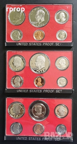 САЩ.
Пруф серия . Банкова капсула. Сан Франциско.
1977,78,79 година.