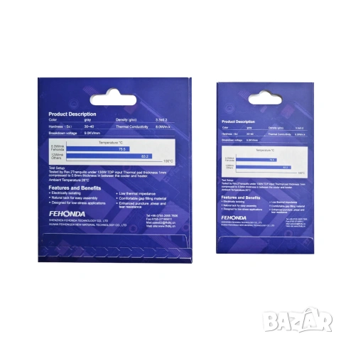 Fehonda 0.5 мм, 1 мм термопад 85x45x0.5 mm, 85x45x1.0 mm, снимка 3 - Други - 50225237