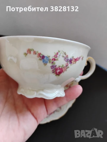 винтидж сет за чай от костен порцелан, снимка 6 - Антикварни и старинни предмети - 50985255