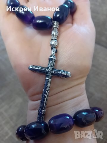 Броеница Ахат Лилав, снимка 8 - Арт сувенири - 41515963