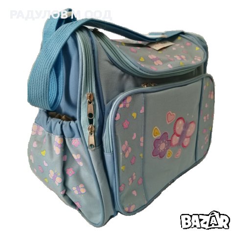 Чанта за бебешки принадлежности, в син и бежов цвят, снимка 3 - Кенгура и ранички - 39610992