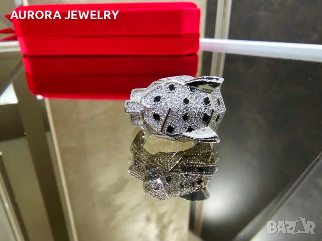 CARTIER Panthere de Cartier Big White Gold Diamonds Пръстен, снимка 3 - Пръстени - 52879521