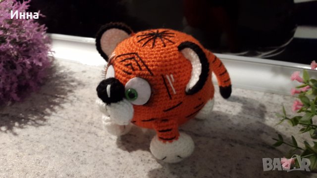 Символ на 2022 г. ТИГЪРЧЕ (оранжево), Плетена играчка, Ръчно изработена, Перфектен подарък, снимка 14 - Плюшени играчки - 34724060