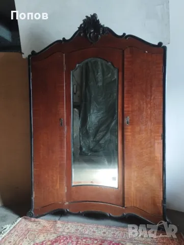 Виенски трикрилен гардероб, снимка 4 - Гардероби - 48541216
