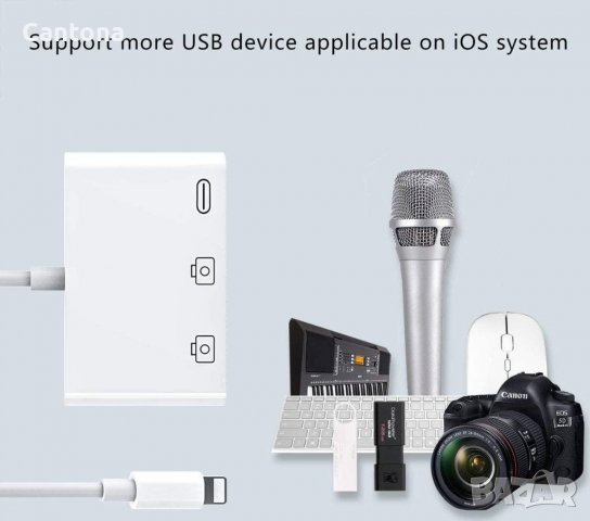 Lightning адаптер към 2xUSB A порта и 1x Lightning порт за зареждане, снимка 8 - Аксесоари за Apple - 40102931