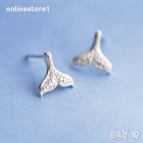 Сребърни Обеци Русалка - 925 печат сребро BT415, снимка 2 - Обеци - 28148574
