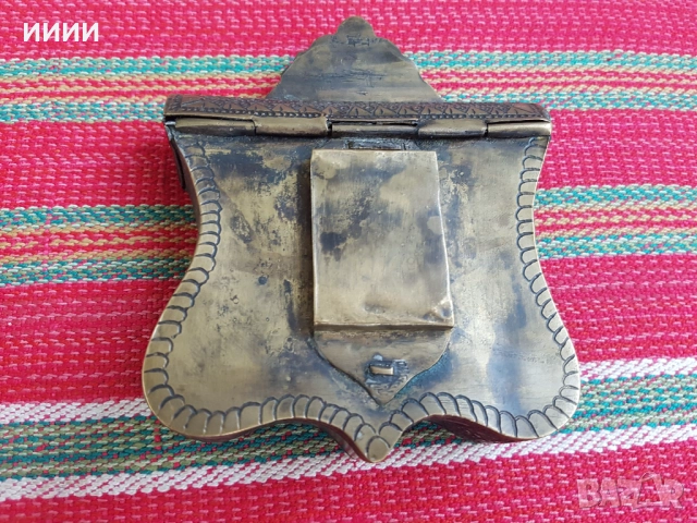 Фишекчийница Фишеклък барутница със сцена, снимка 3 - Антикварни и старинни предмети - 52775316