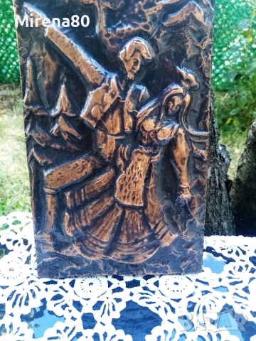 Старо медно пано, снимка 3 - Антикварни и старинни предмети - 51946596