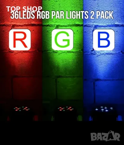 36 LED сценични светлини RGB DJ LED Par Light DMX Controlled Sound Activated Auto Play, снимка 6 - Лед осветление - 48938442