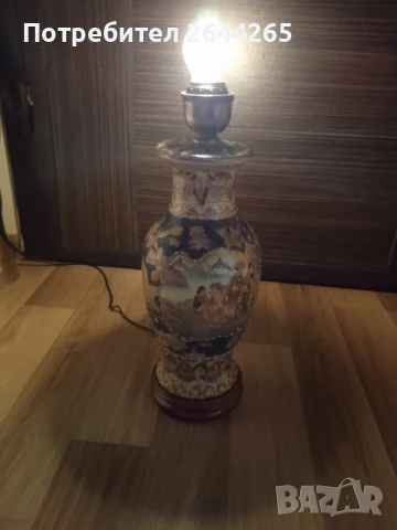Японска Порцеланова Лампа 19 век порцелан,ръчно рисувана уникална , снимка 4 - Антикварни и старинни предмети - 50664624