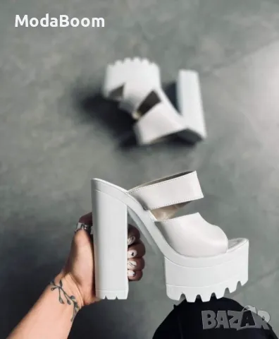 Чехли на ток - Кожа