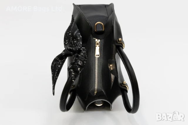 Класическа дамска чанта AMORE Francesca - Black, снимка 2 - Чанти - 50657904