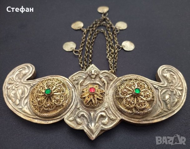 Пафти Сребърни Филигран Позлата Носия, снимка 4 - Антикварни и старинни предмети - 43923556