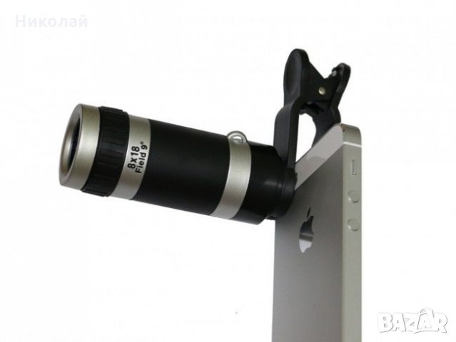  Телескопична приставка за камерата на мобилни телефони с качествен оптичен зум 8Х , снимка 1 - Резервни части за телефони - 28914007