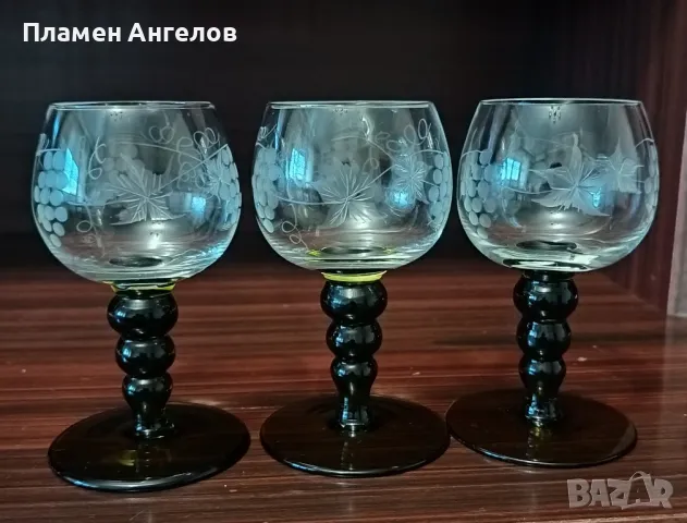 Стъклени чаши 3 броя. , снимка 2 - Чаши - 50338389