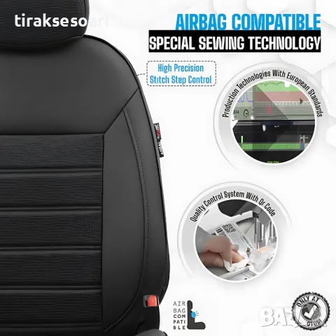 Комплект 4 седалки LUX Черна Тапицерия за седалки Otom Premium PRM101 , снимка 5 - Аксесоари и консумативи - 49942336