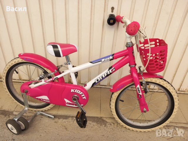 Детско колело Драг Ръж 16" с кошница и помощни колела 