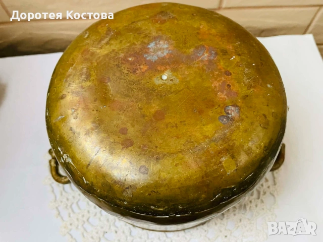 Красива месингова кашпа от Англия, снимка 7 - Антикварни и старинни предмети - 53473718