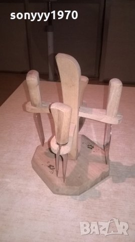 красив дървен комплект-20х14х14см-внос швеицария, снимка 5 - Колекции - 26484132