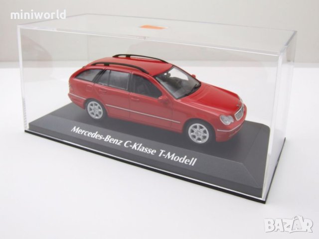 Mercedes C-Klasse T-Modell S203 Kombi 2001 - мащаб 1:43 Maxichamps моделът е нов в PVC дисплей-кейс, снимка 9 - Колекции - 40439228