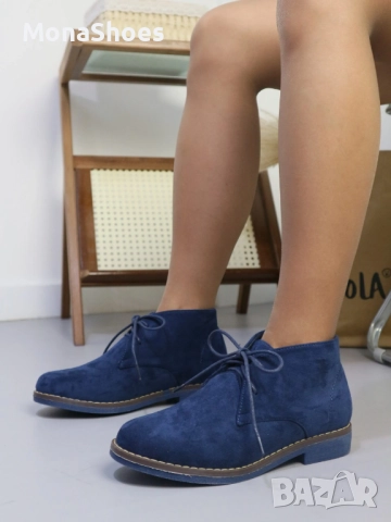 Дамски боти код 5706 тъмно син, снимка 3 - Дамски боти - 51820293