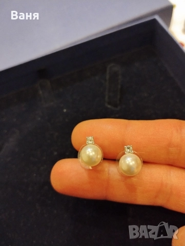 Swarovski перлени обеци , снимка 4 - Обеци - 52552525