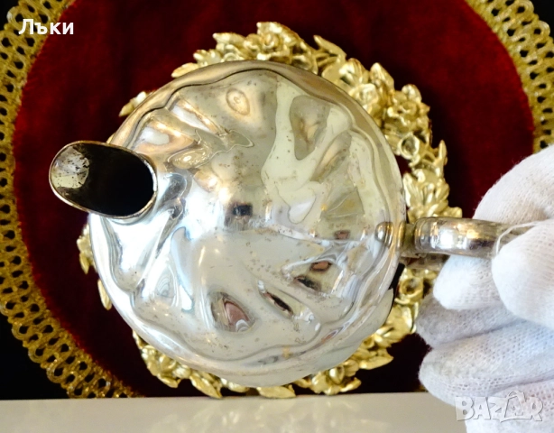 Посребрена кана за мляко,релеф Art Nоuweau. , снимка 4 - Антикварни и старинни предмети - 52335284