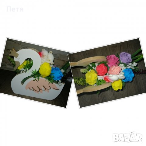 Кашпи със сапунени рози и цветя от креп хартия, снимка 8 - Изкуствени цветя - 39087697