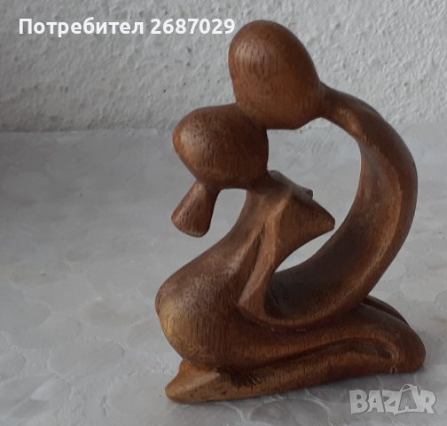 любов целувка дървена фигура статуетка дърворезба, снимка 4 - Статуетки - 37053453