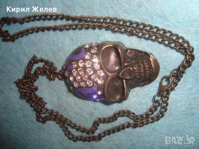 ЕМАЙЛИРАН ИНКРУСТИРАН с ЦИРКОНИ НЕО - ГОТИКА СТИЛ ПИРАТСКИ МЕДАЛЬОН МЕСИНГ 3322, снимка 9 - Колиета, медальони, синджири - 35272155