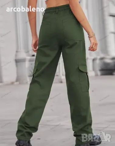 Дамски едноцветни ежедневни извънгабаритни хипстърски карго панталони, 5цвята , снимка 15 - Панталони - 47771967