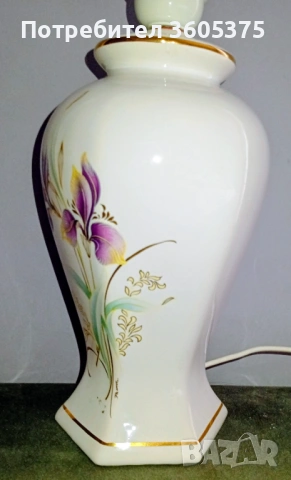 Работеща настолна лампа с порцеланов корпус, снимка 4 - Настолни лампи - 53451580