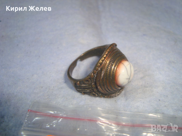 РЕТРО - ВИНТИДЖ АРТ ДЕКО МЕСИНГОВ ПРЪСТЕН 18640, снимка 6 - Пръстени - 36379695