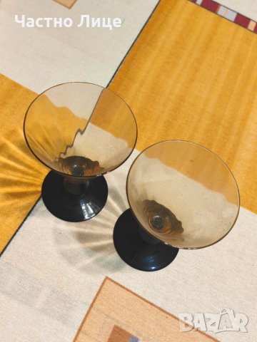Две Старинни Царски Стъклени Чаши 30те г на 20в., снимка 3 - Антикварни и старинни предмети - 43207686