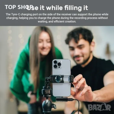 Нов Godox WES1 Kit2 Двуканален Лавалиер Микрофон 2.4G за iPhone Айфон, снимка 7 - Микрофони - 49970920