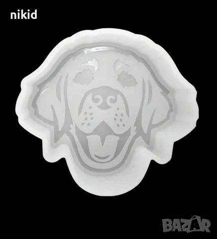 Голдън ретрийвър куче глава голям силиконов молд форма фондан шоколад гипс сапун смола