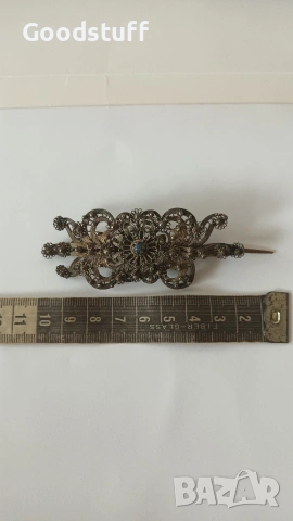 Възрожденска игла,накит,сребро,филигран,носия19в,бабин чеиз , снимка 2 - Антикварни и старинни предмети - 53466938