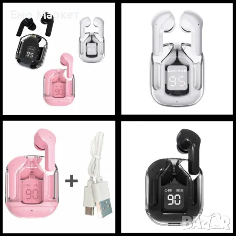 Безжични Bluetooth слушалки с LED дисплей и вграден микрофон