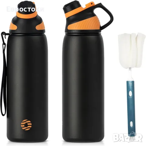 Fjbottle Бутилка за вода от неръждаема стомана 1000мл с магнитен капак, без BPA, снимка 3 - Термоси - 48653986