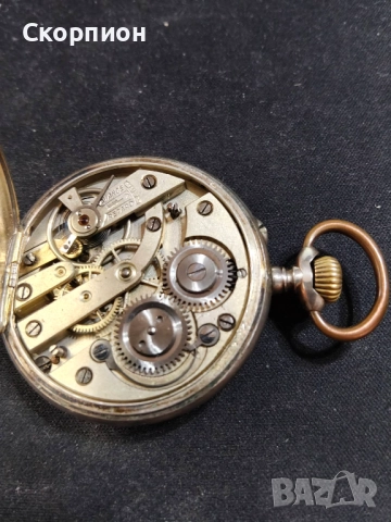 Швейцарски СРЕБЪРЕН джобен часовник 1901г. с позлата - 10 РУБИНА - ПРОМОЦИЯ, снимка 9 - Джобни - 50040781