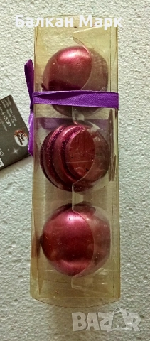 ✨ Френски Коледни свещи – комплект от 3 топки ✨, снимка 3 - Декорация за дома - 51891983