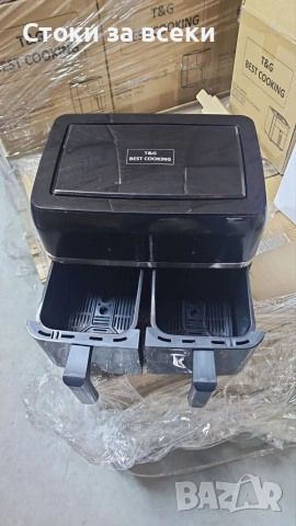 Двоен Air fryer T&G BEST COOKING 32847A0 - отделни LED дисплеи за всяка зона, снимка 15 - Фритюрници - 53226002