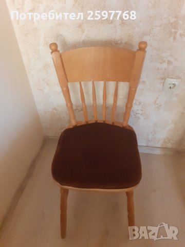 Столове за трапезария от дърво,запазени,4 броя.Два са в тъмно кафяво и два са в светло кафяв цвят., снимка 6 - Столове - 37022961