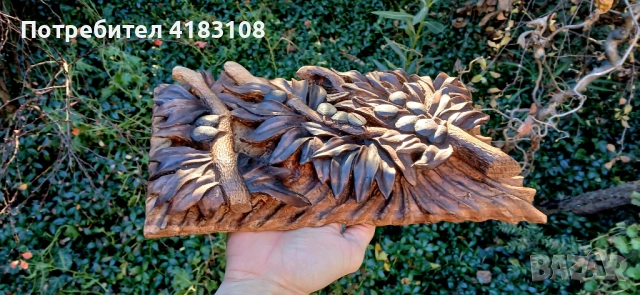 Пано маслинови клончета ръчна дърворезба - орех, снимка 5 - Пана - 52949237