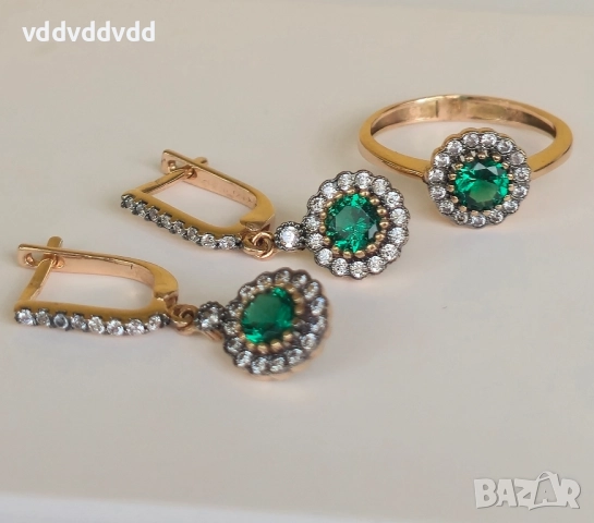 Златен пръстен и златни обеци 14 карата 585, снимка 13 - Колиета, медальони, синджири - 51810036